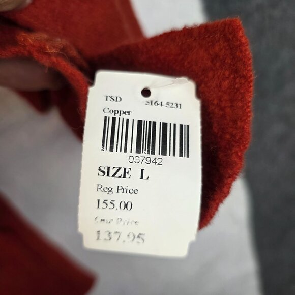 Two Star Dog Large Copper Wool Jacket Long Sleeve Raw Hem New with Tags - Picture 8 of 11